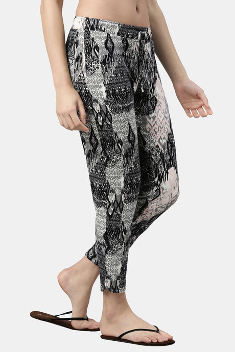 Enamor Viscose Loungewear Bottom - Black Abstract Tribe Aop — image 3